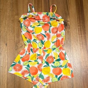The Children's Place Citrus Print Romper - Orange, Yellow, Green